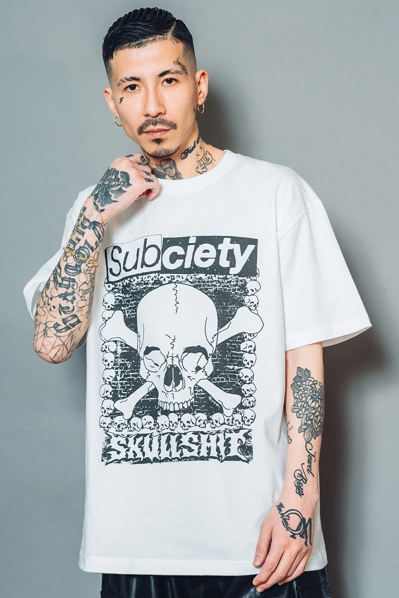 【予約商品】SKULLSHIT×Subciety　S/S TEE WHITE