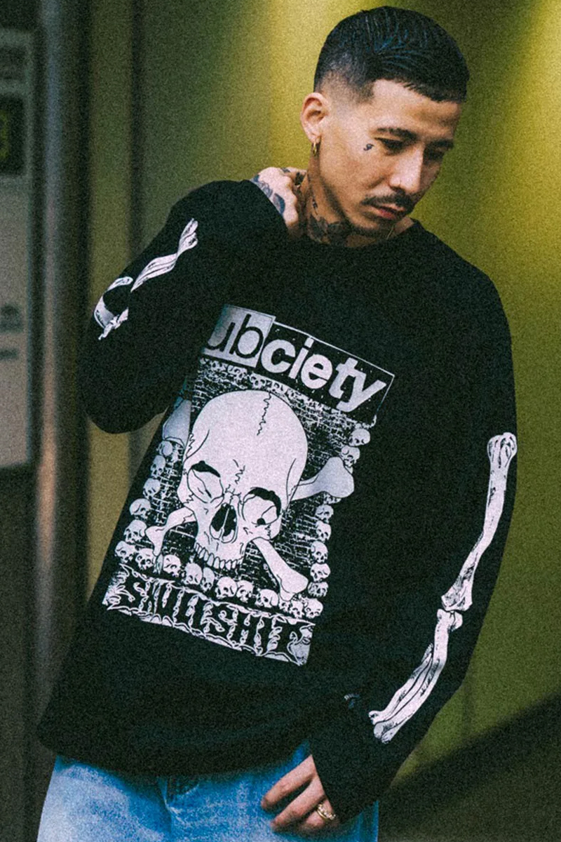 【予約商品】SKULLSHIT×Subciety L/S TEE BLACK