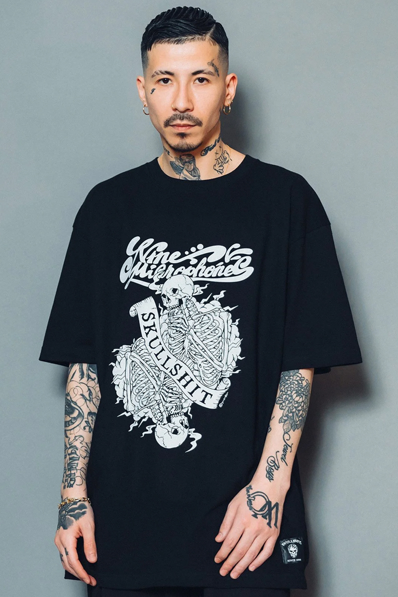 【予約商品】SKULLSHIT×NineMicrophones　S/S TEE BLACK