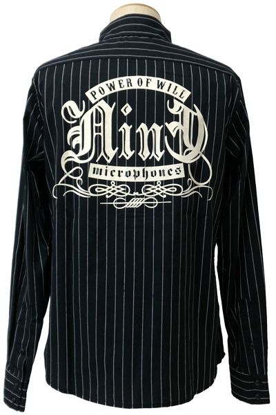 NineMicrophones STRIPE SHIRT L/S-Power Of Will-BLK