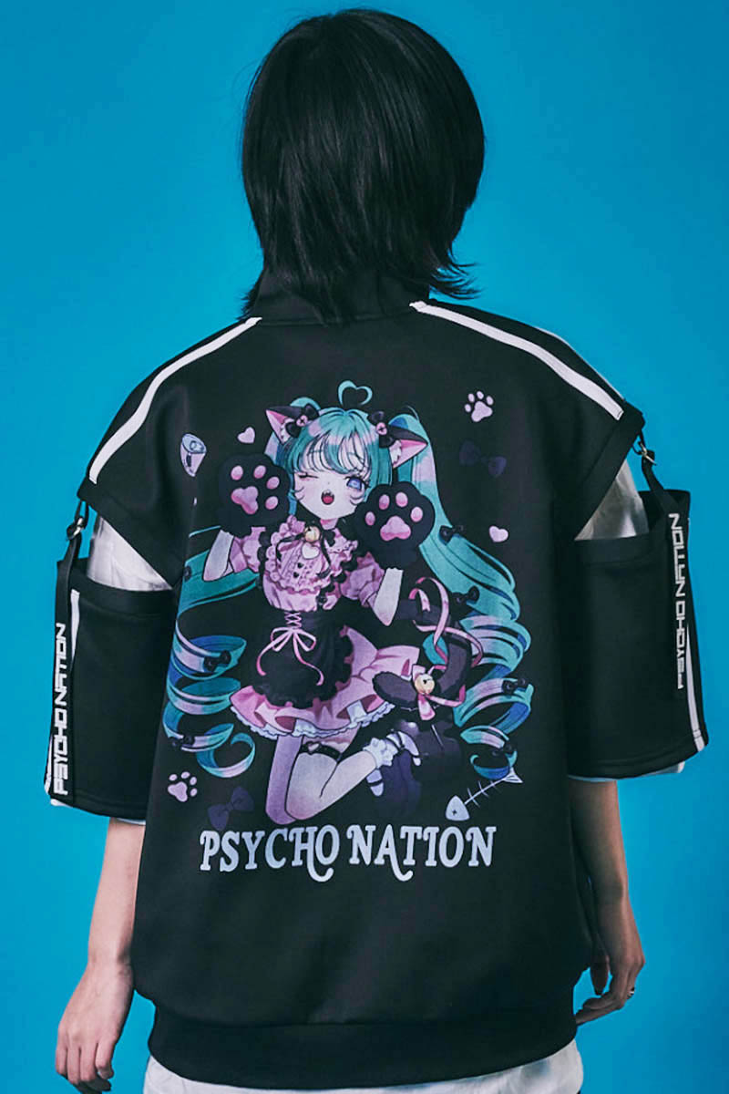 PSYCHO NATION(サイコ・ネーション) 寝田ルネ・メイド・ジャージ - Black