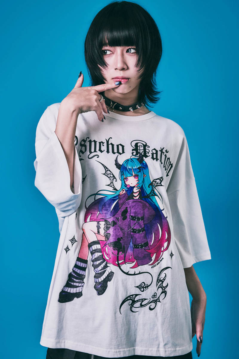 PSYCHO NATION(サイコ・ネーション) 寝田ルネ・デビル TEE - White