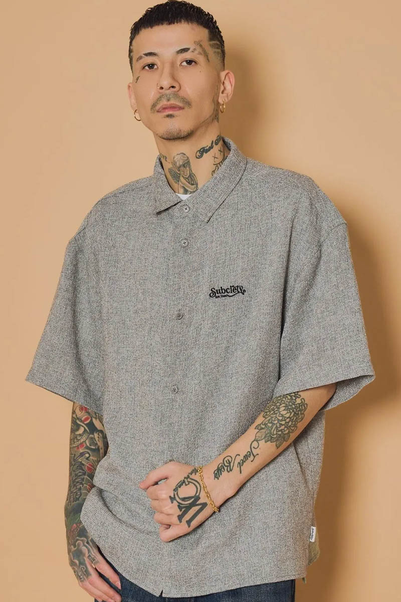 Subciety (サブサエティ) Summer tweed shirt - Gray
