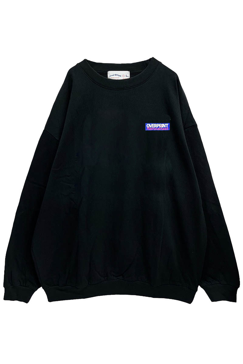 over print (オーバープリント) BOX LOGO PT sweatshirts like LS Tee black