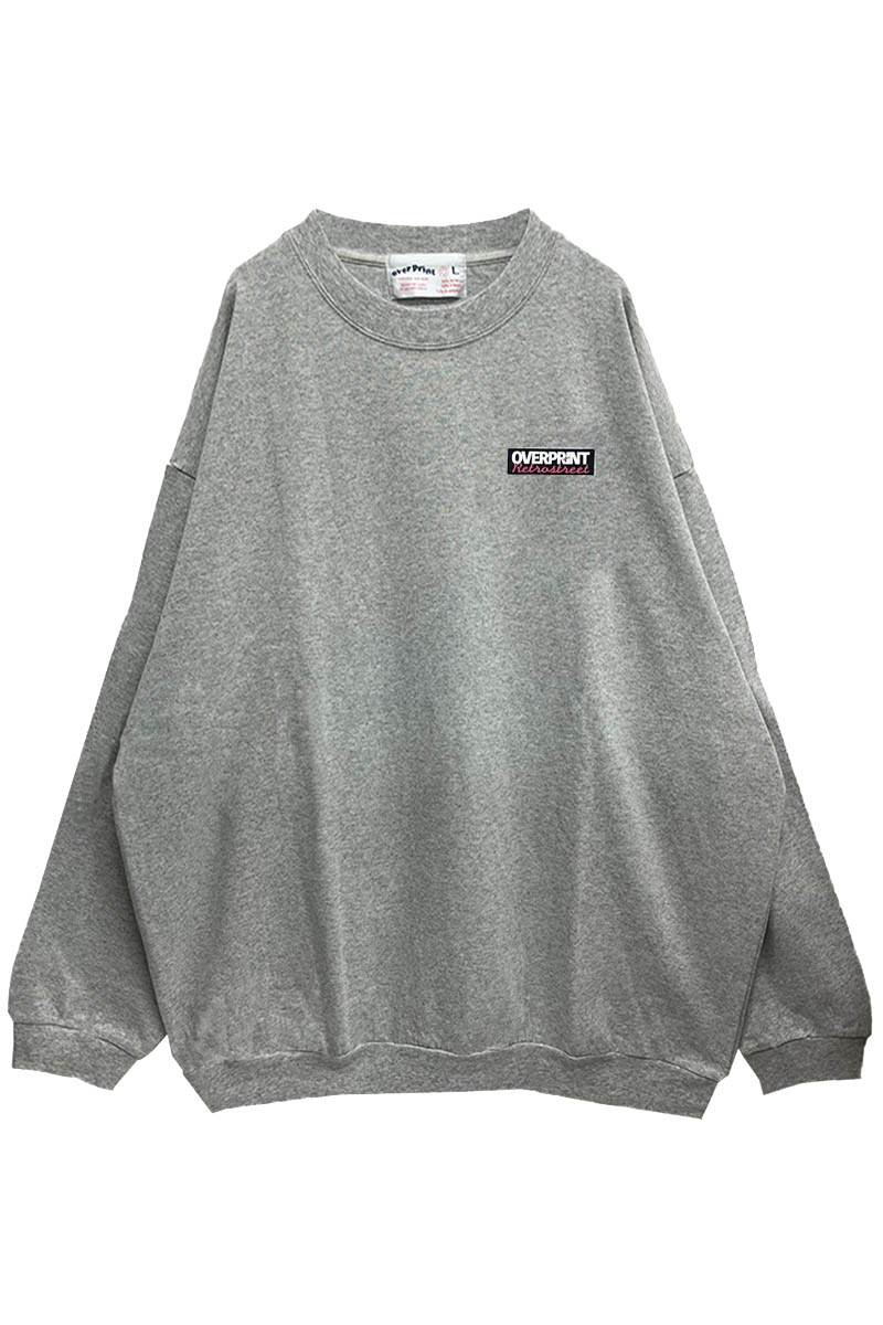 over print (オーバープリント) BOX LOGO PT sweatshirts like LS Tee ash gray