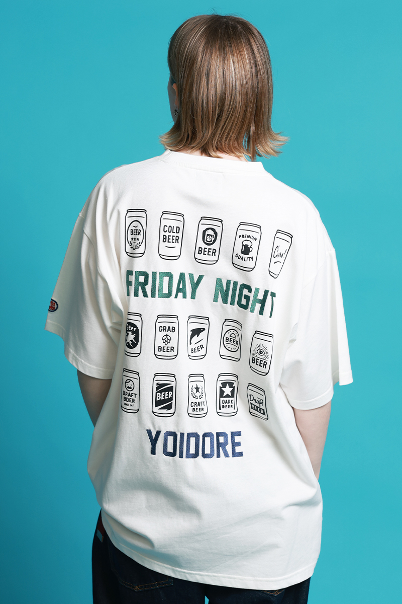 YOIDORE(ヨイドレ) ヘベレケ・ビールTEE - White