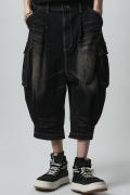 glamb (グラム) Cropped Denim Cargo Pants Black