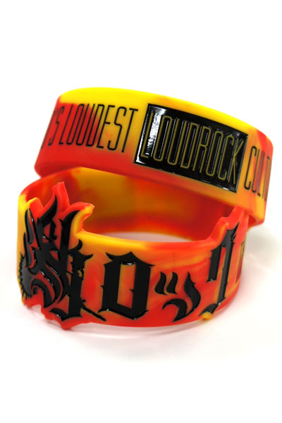 激ロック Rubber Bracelet marble　RED/YELLOW