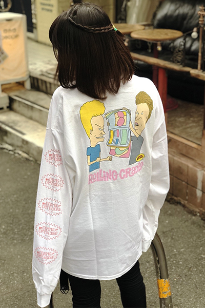 ROLLING CRADLE RC×B&B LONG Tee "TITTY TWISTER" WHITE