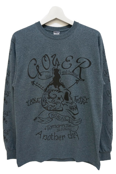 GoneR (ゴナー) Candle Mexican Skull Long T-Shirts D.Heather