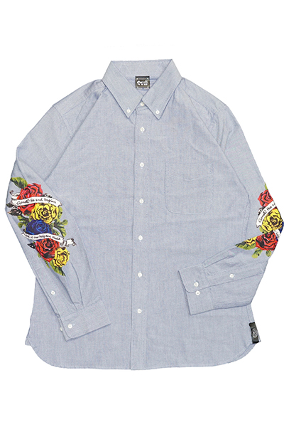GoneR (ゴナー) GR20SH001 Rose Sleeve Oxford Shirts Ox Blue