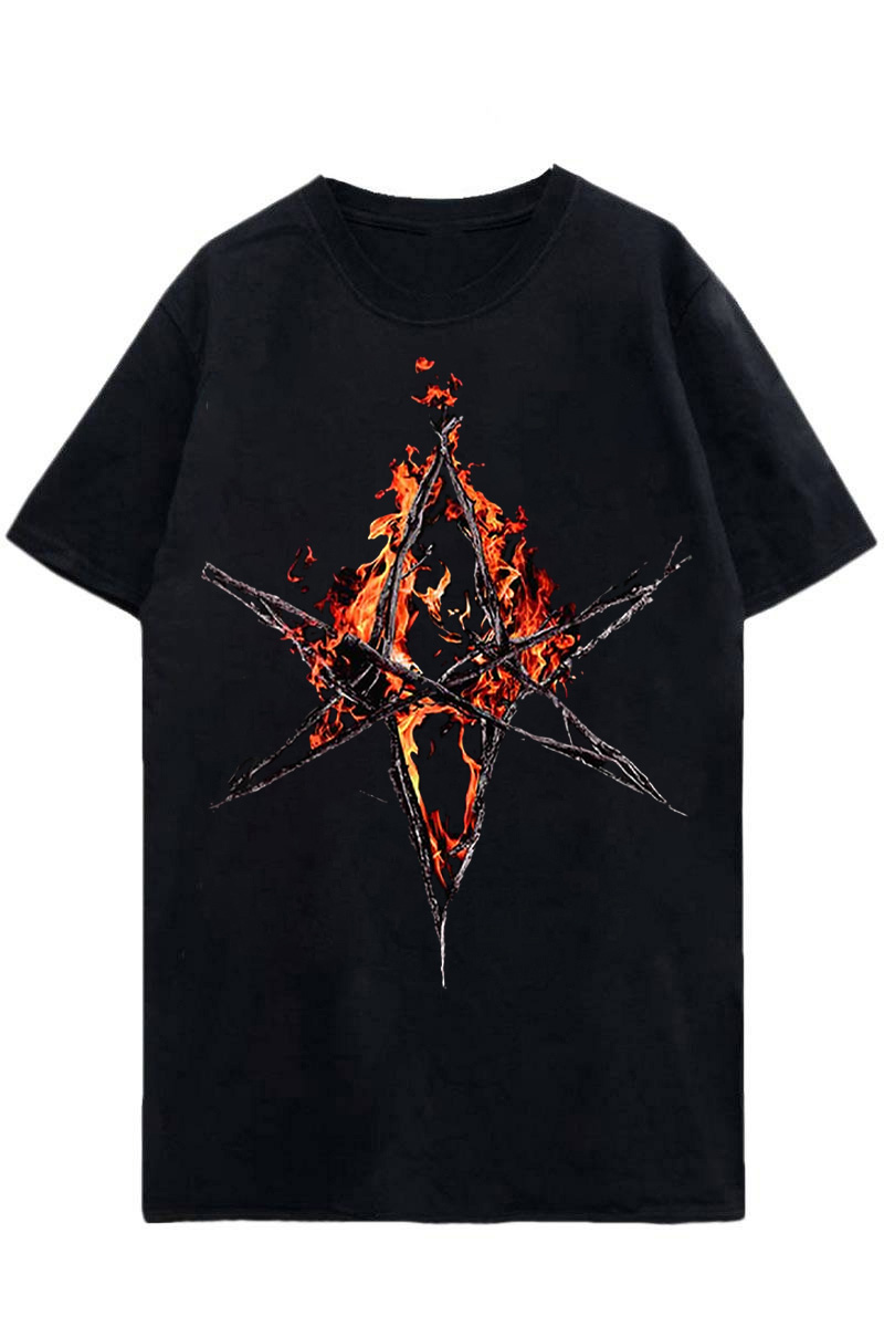 BRING ME THE HORIZON UNISEX T-SHIRT: FLAMING HEX BLACK