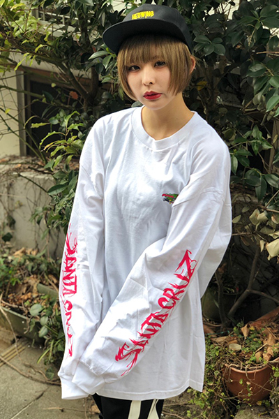 ロックファッション バンドグッズのgekirock Clothing Santa Cruz Wave Slasher Ls Tee White