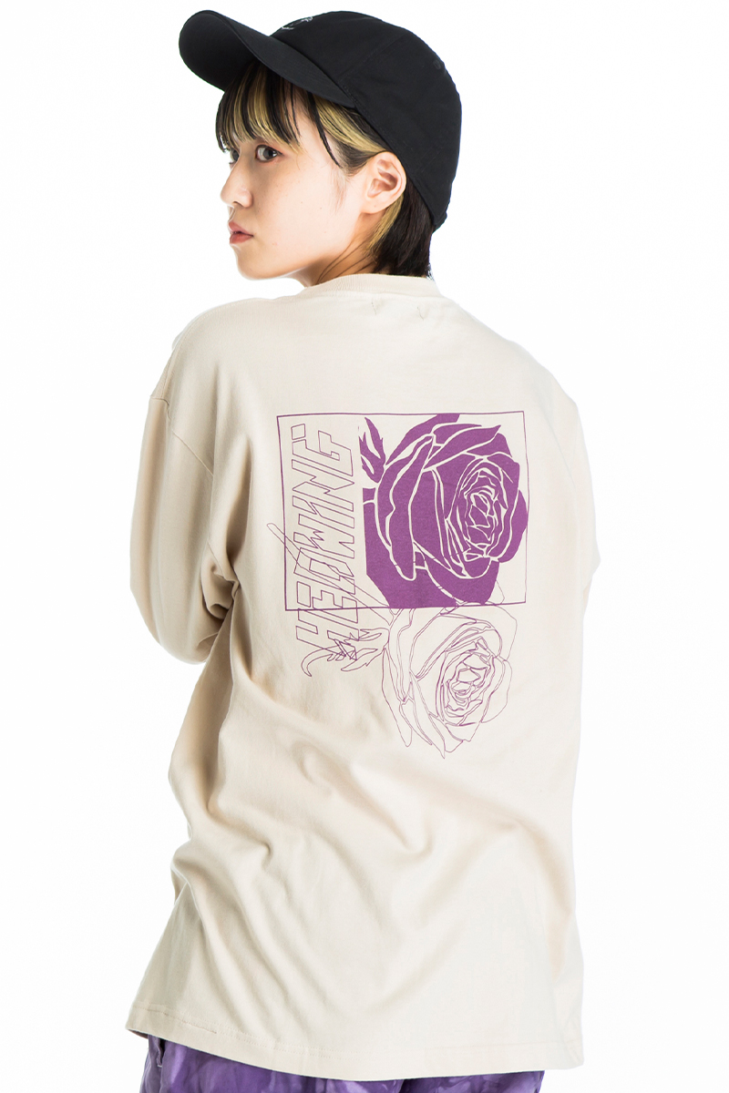 【予約商品】HEDWiNG Rose Longsleeve T-shirt Sandbeige