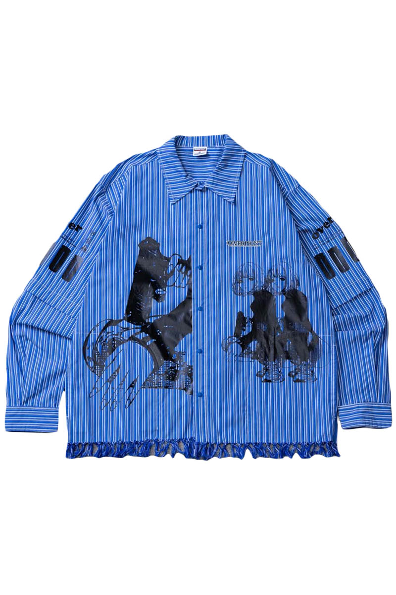 over print (オーバー・プリント) purupuru ARM ZIP SHIRTS - Stripe