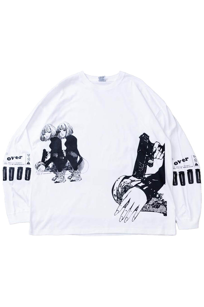 over print (オーバー・プリント) purupuru LS Tee - White