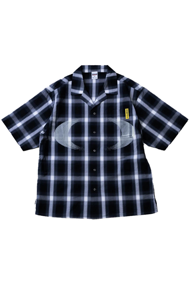 over print (オーバー・プリント) NEW MOON check shirts - Black