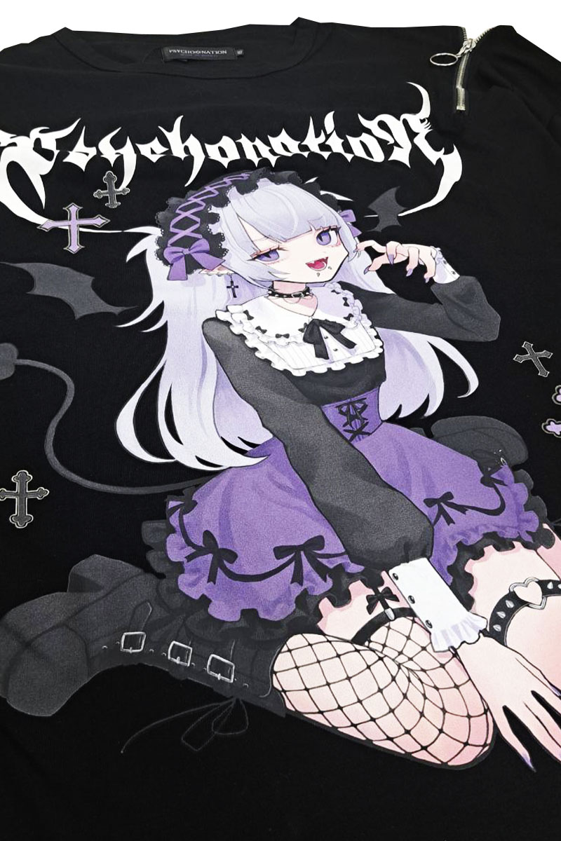 寝田ルネ×PSYCHO NATION(サイコネーション) メイドL/S TEE