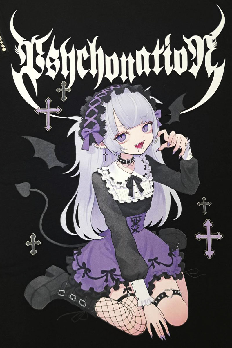 寝田ルネ×PSYCHO NATION(サイコネーション) デビルTEE BLACK