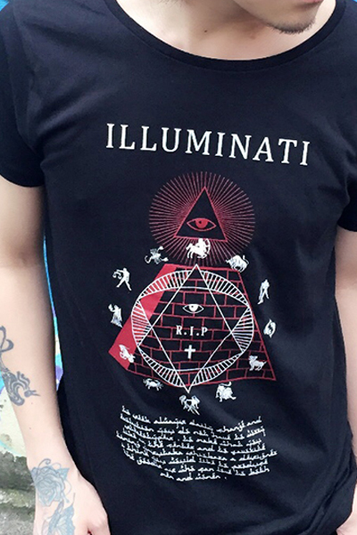 ロックファッション バンドグッズのgekirock Clothing Riot President Illuminati T Shirts