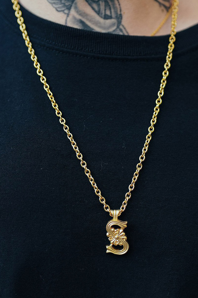 Subciety (サブサエティ) BRASS NECKLACE-CREST- GOLD