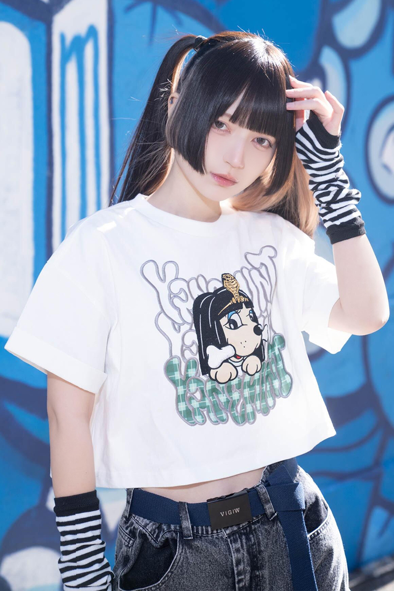 【予約商品】環やね × GALFY × GEKIROCK CLOTHING やねの犬チビTee -元カノに似てるって言うな- WHITE