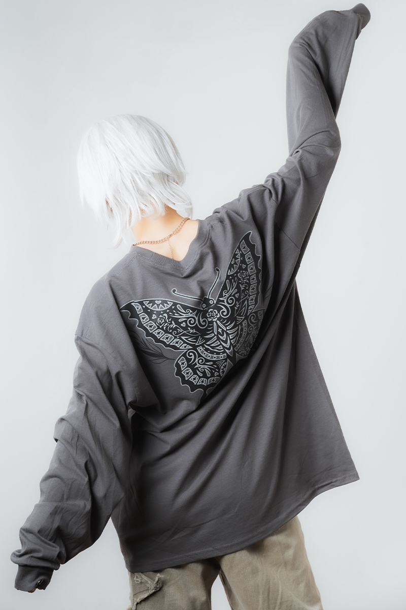 GoneR (ゴナー) Mexican Butterfly L/S T-Shirts Charcoal