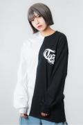 GoneR (ゴナー) Bi-Color Logo L/S T-Shirts White/Black