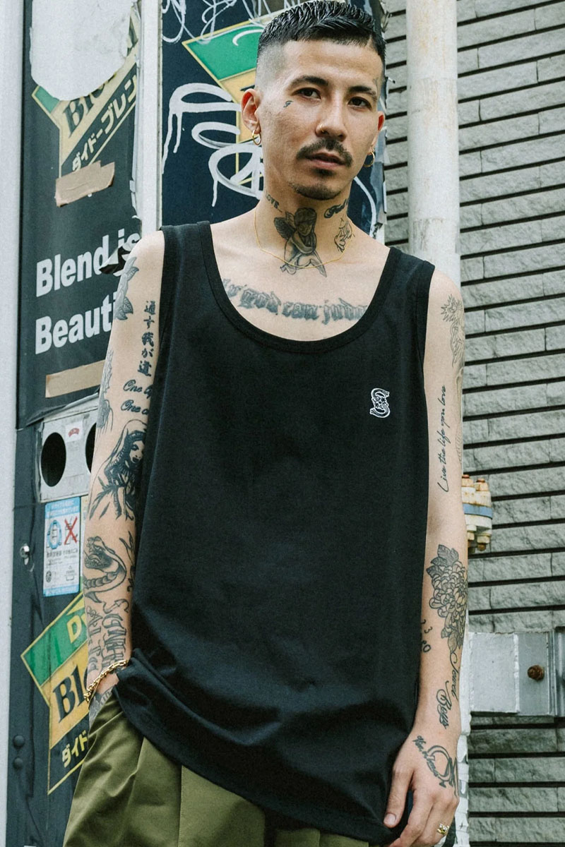 Subciety (サブサエティ) CREST TANK TOP BLACK