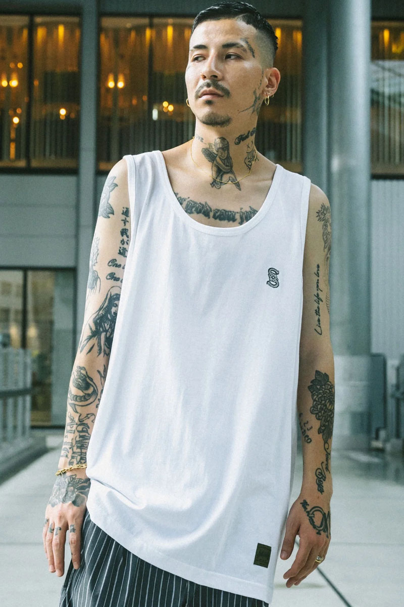 Subciety (サブサエティ) CREST TANK TOP WHITE