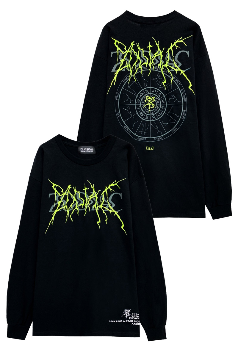 零[Hz]×DI:VISION×GEKIROCK CLOTHINGコラボ・ロングTシャツ YELLOW×BLACK