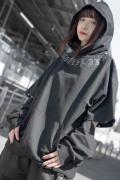 gibous(ギボス) button gothic logo hoodie BLACK