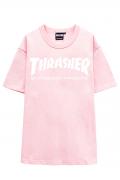 THRASHER TH8101 MAG LOGO S/S TEE PINK/WHITE