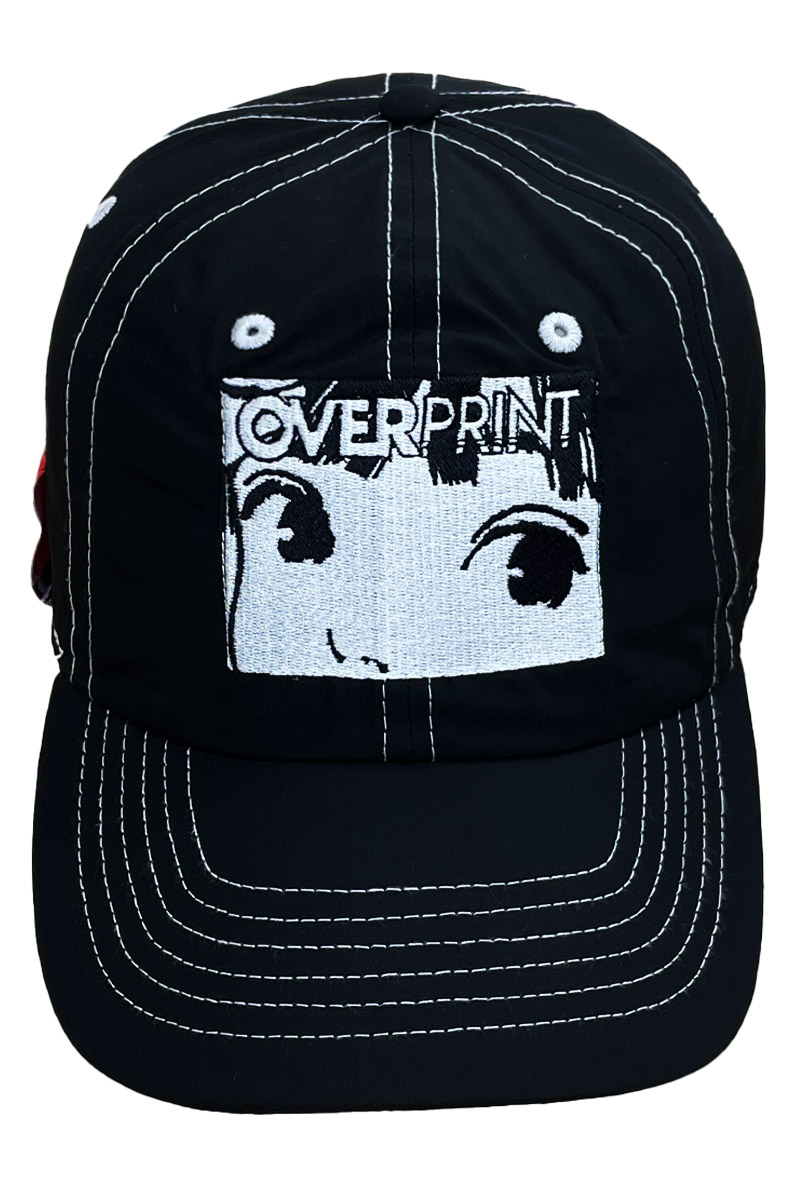 over print (オーバープリント) white stich cap B