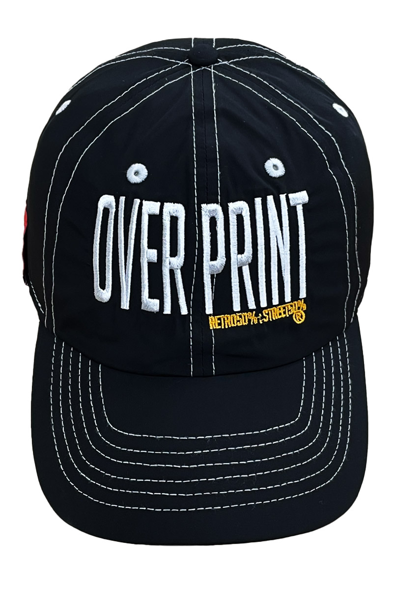 over print (オーバープリント) white stich cap D