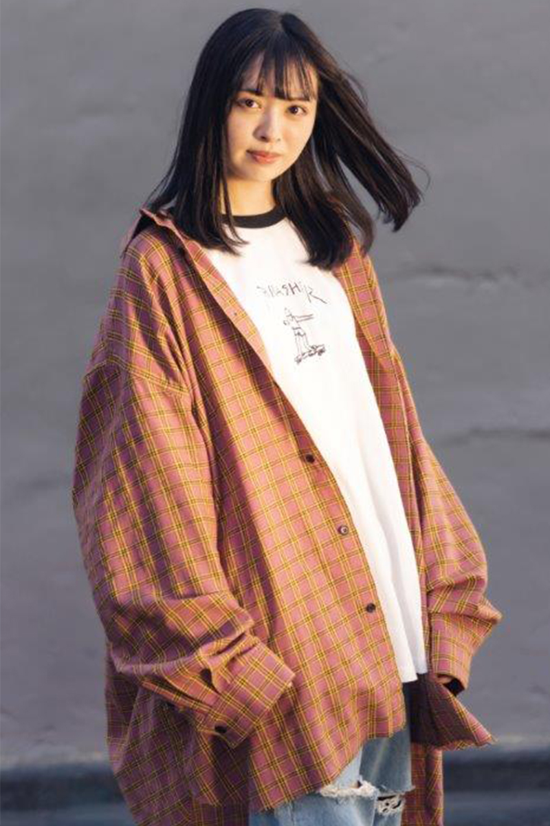 SLEEPING TABLET FLIP [ FRAYED HEM LOOSE SHIRTS ]　PINK