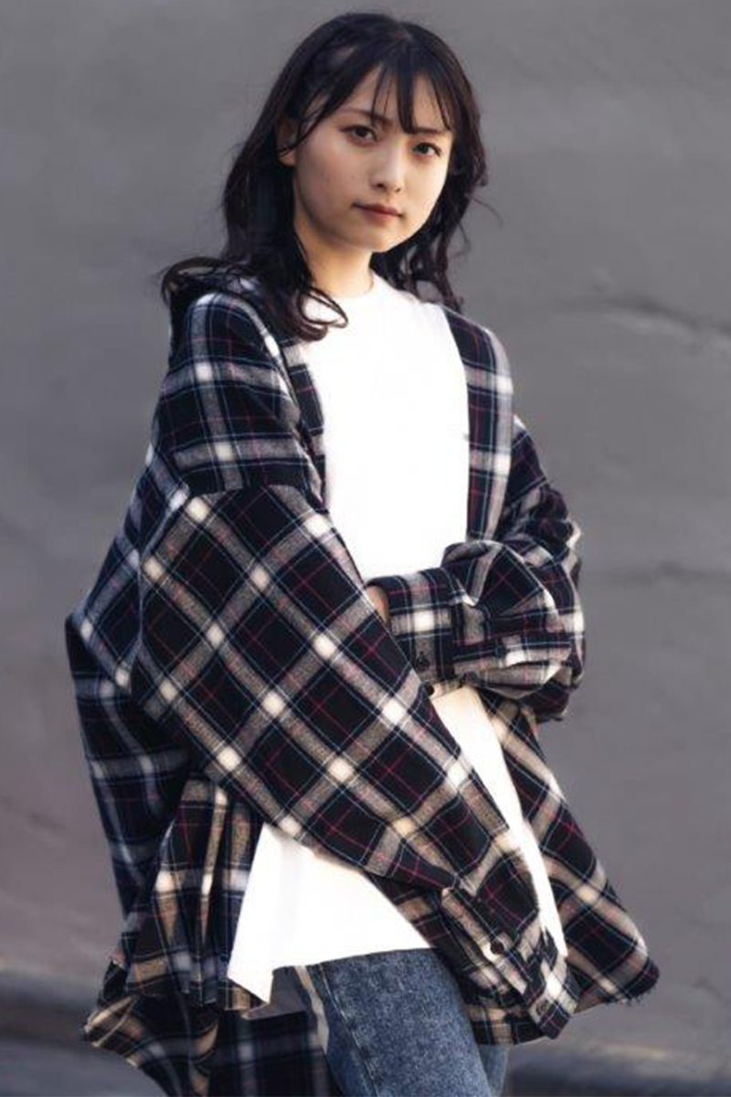 SLEEPING TABLET FLIP [ FRAYED HEM LOOSE SHIRTS ]　BLACK