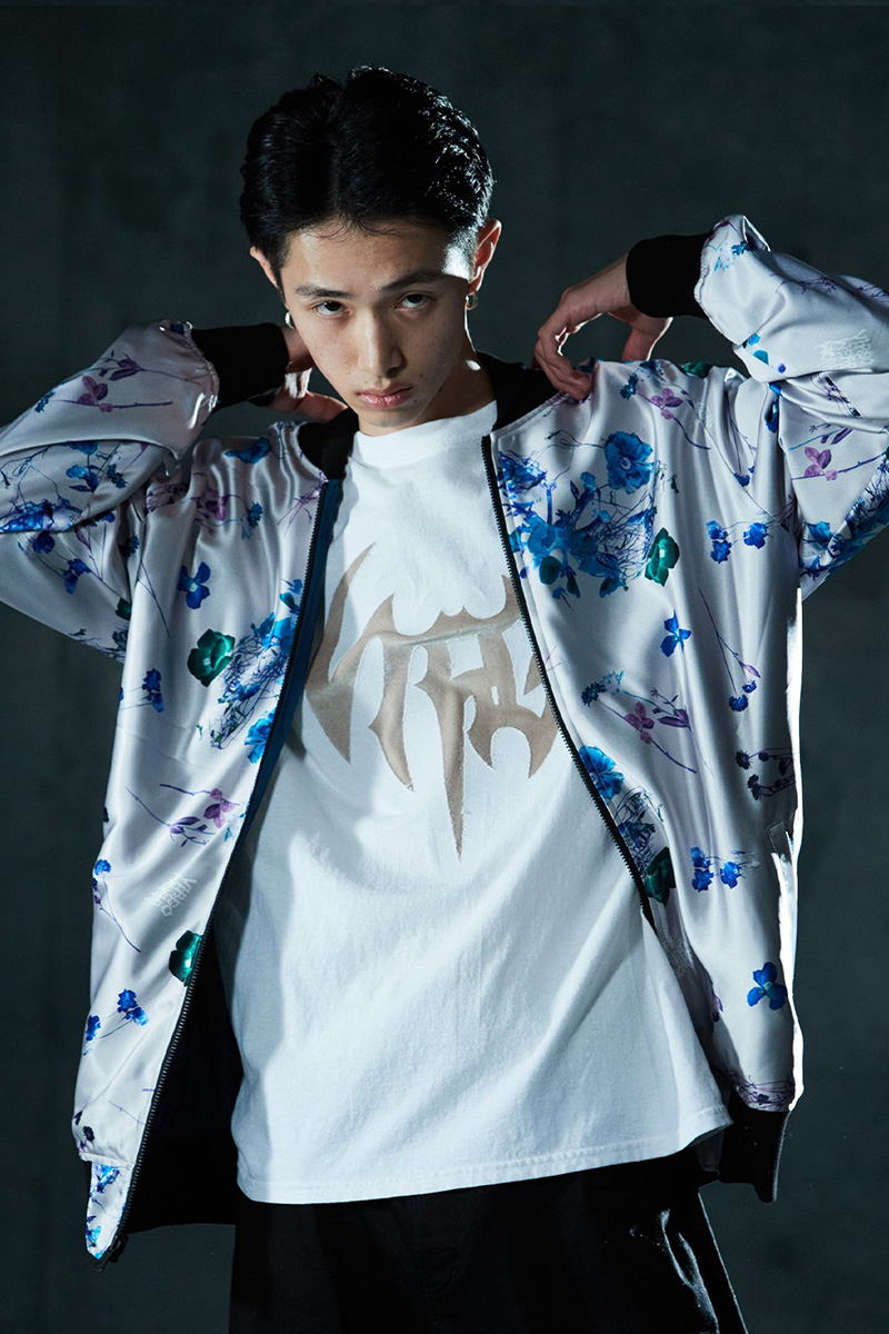 VIRGO COSMIC FLOWER 2FACE JKT L.GRY/AQUA / ロック VIRGO COSMIC FLOWER 2FACE JKT L.GRY/AQUA / ロック