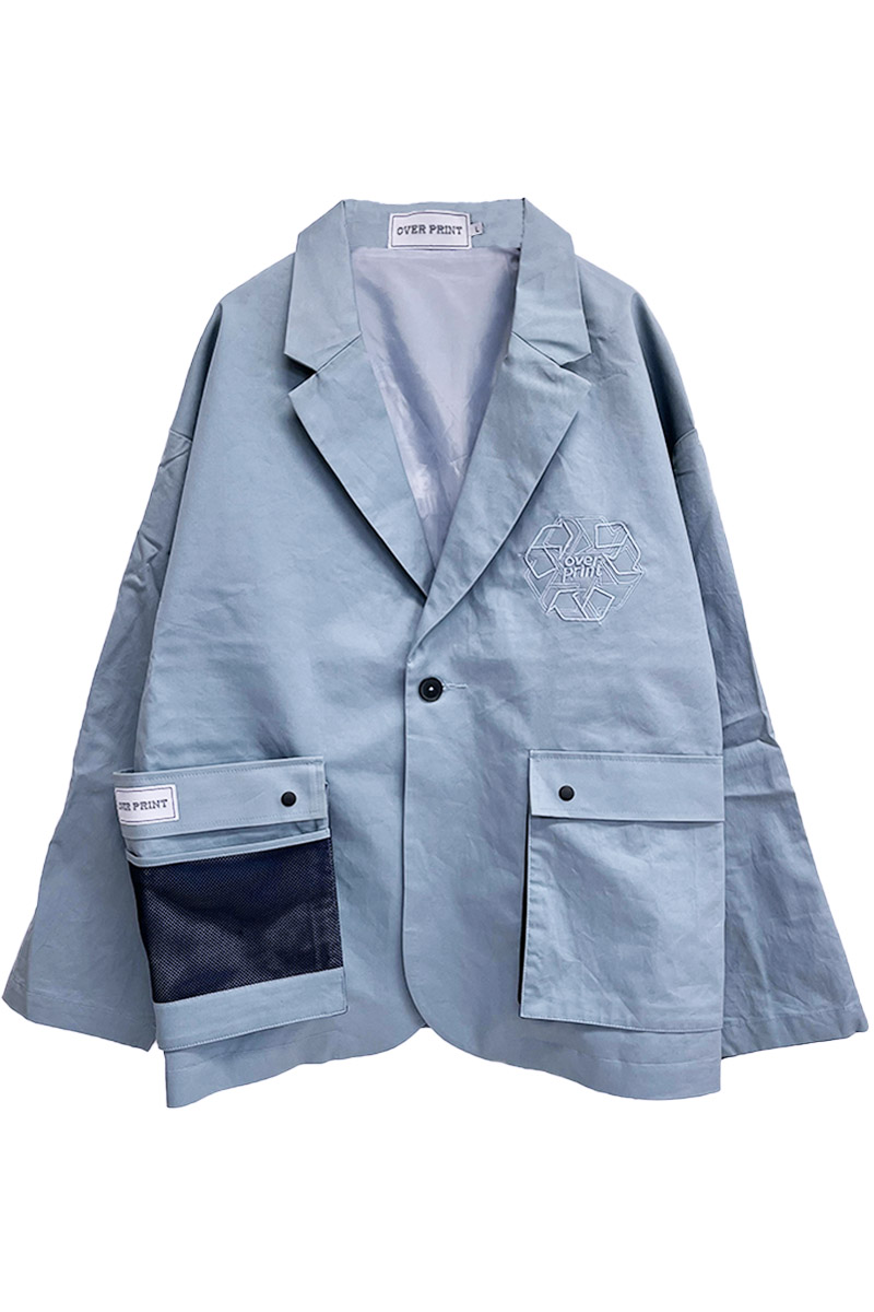 over print(オーバープリント) tailerd jacket (sax blue)