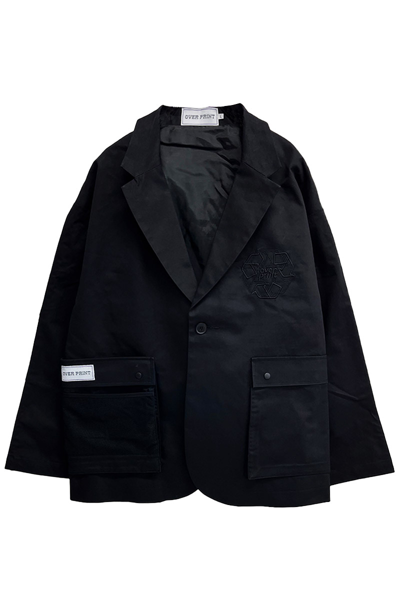 over print(オーバープリント) tailerd jacket (black)