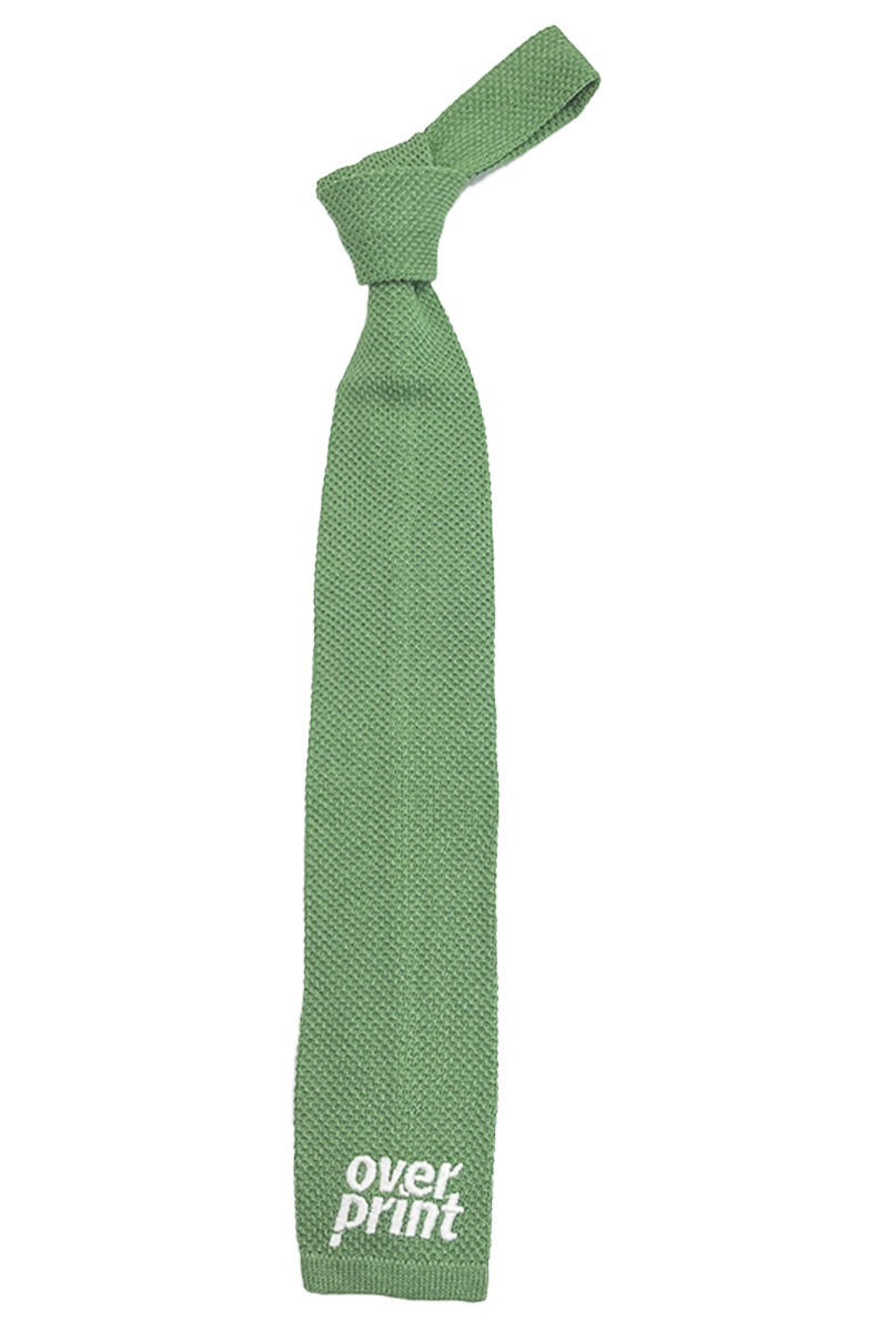 over print(オーバープリント) knit tie (green)