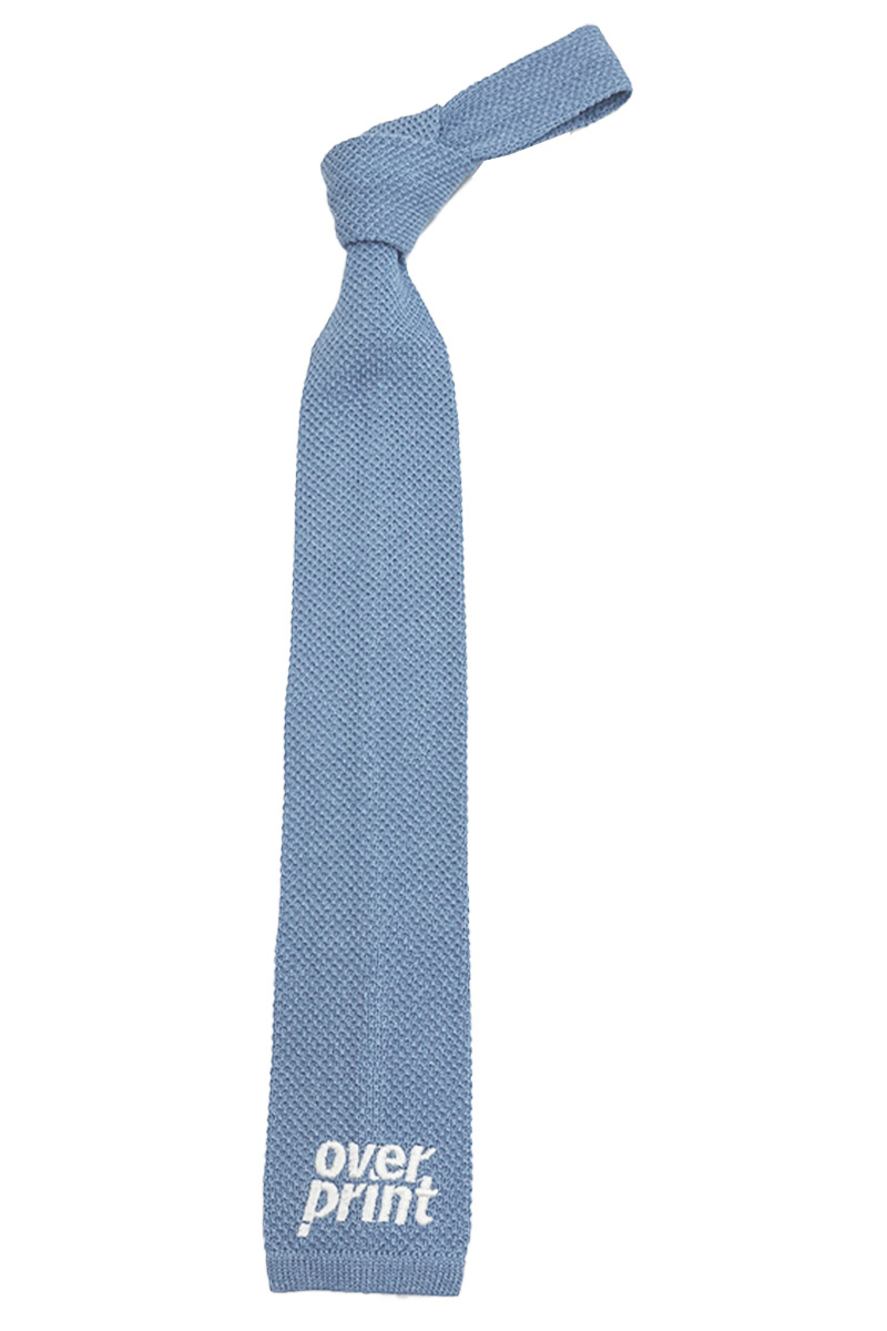 over print(オーバープリント) knit tie (blue)