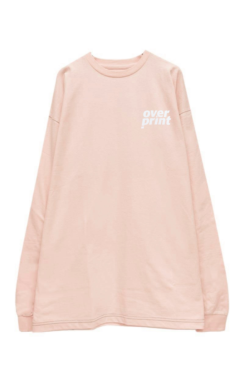 over print (オーバープリント) plane LS Tee (off pink)