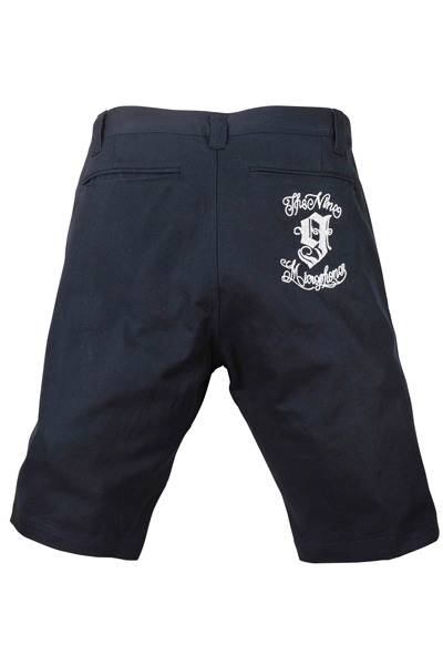 NineMicrophones WORK SHORTS EMBROIDRY-9MC- BLK/W