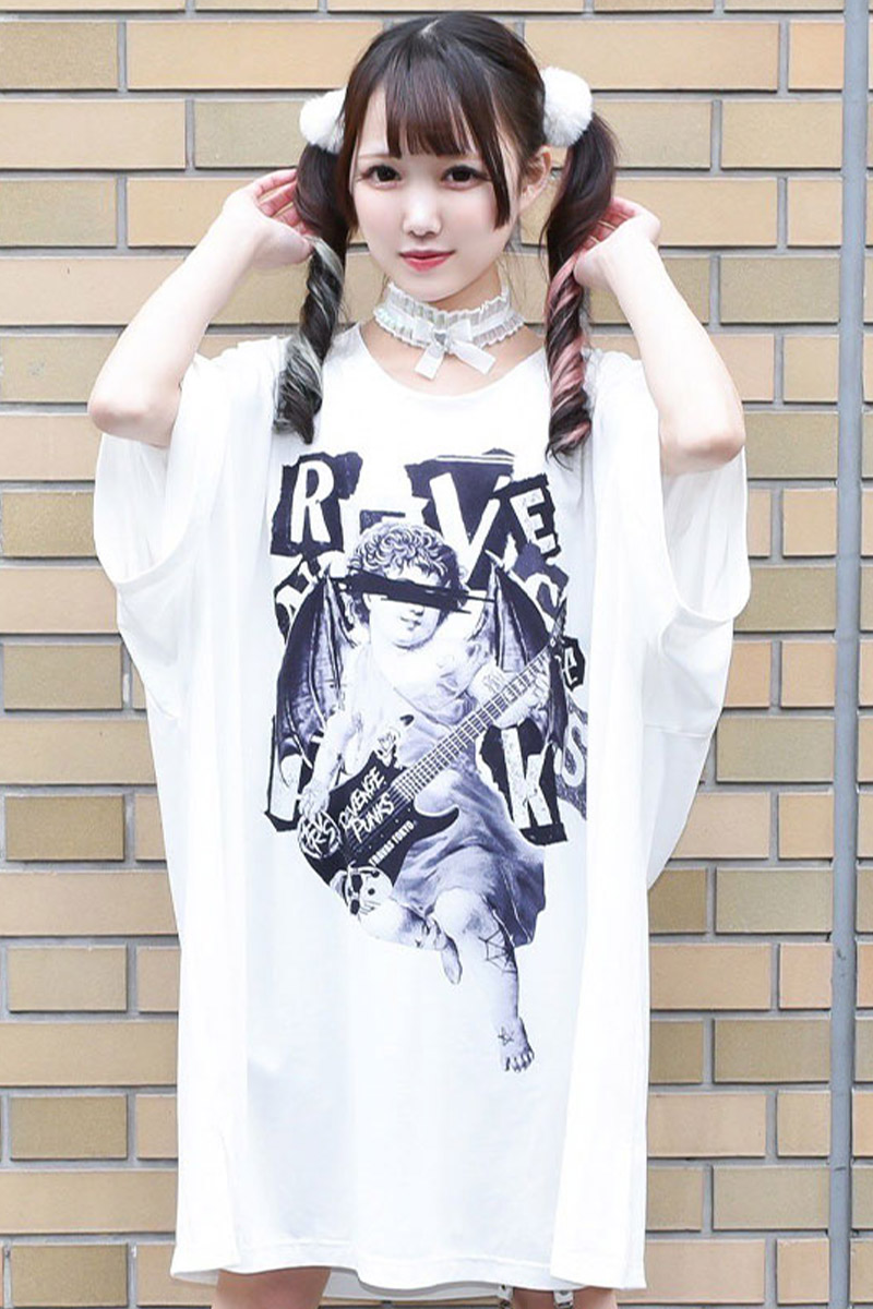 TRAVAS TOKYO【トラバストーキョー】 Blindfold angel BIG Tee WHITE