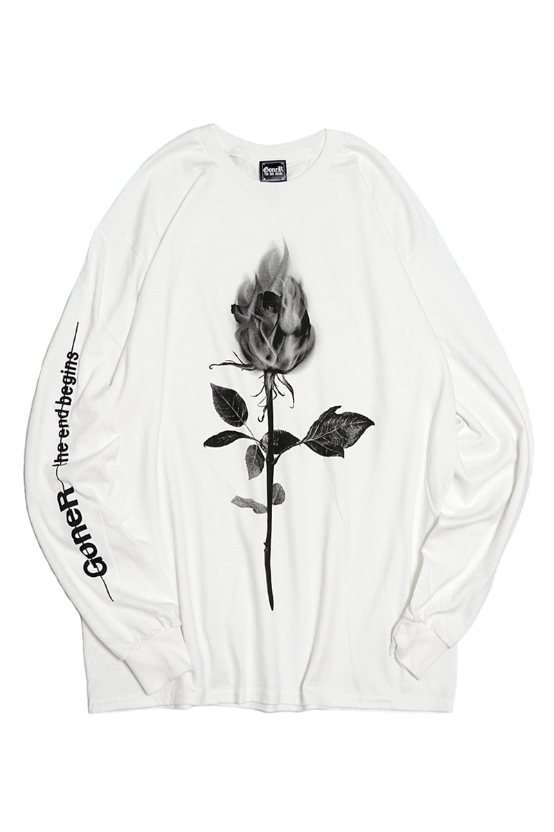 GoneR(ゴナー) GR36LS001 Fire Rose L/S T-Shirts White