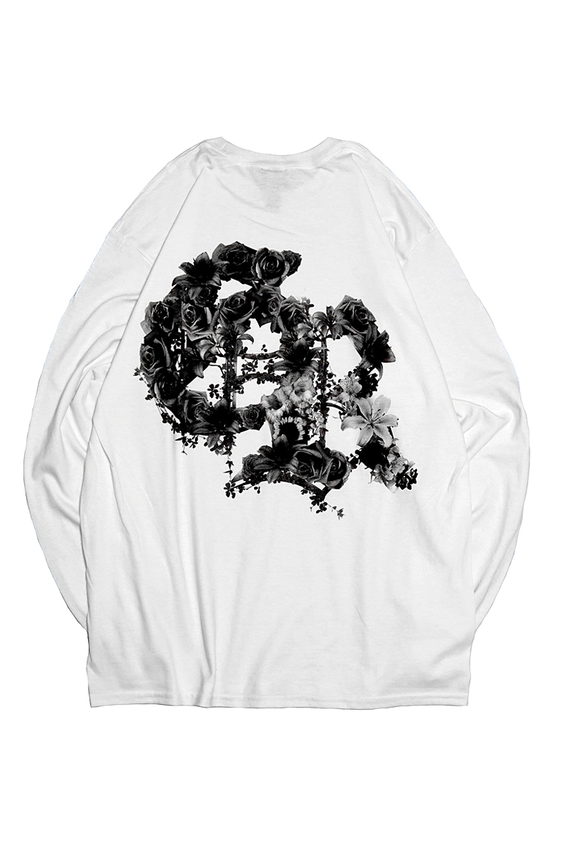 GoneR(ゴナー) GR36LS003 Rose “GR” L/S T-Shirts White