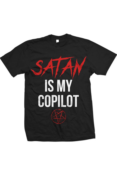 STAY SICK CLOTHING Satan Is My Copilot Black T-Shirt