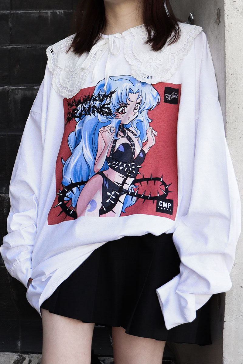 CMP LABEL(シーエムピーレーベル)BONDAGEgirl オーバーサイズL/S Tシャツ（yam-yamBRAINS）