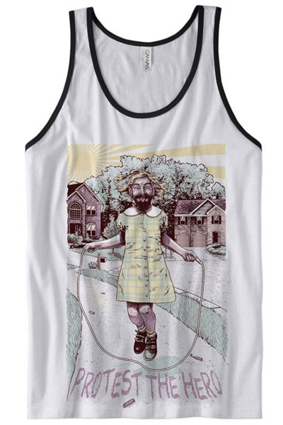PROTEST THE HERO Yellow Teeth White/Black - TankTop